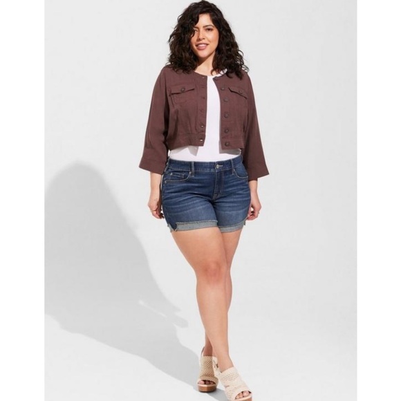 TORRID NWT Double Gauze Cropped Collarless Jacket 0700 - Picture 3 of 6